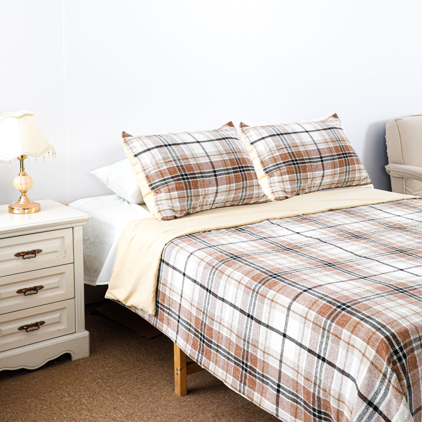 Fresh Design Plaid Print Duvet cover Sets