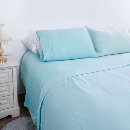 Wholesale Plain Blue Velve Bed Sheet Set