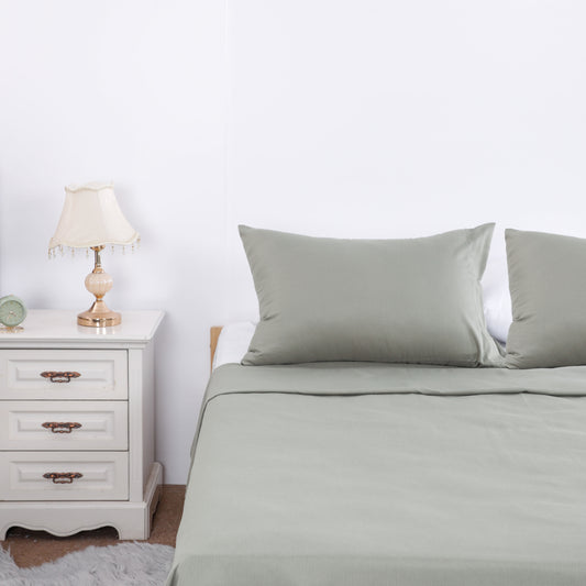 Wholesale Green Herringbone Pattern Bed Sheet Set