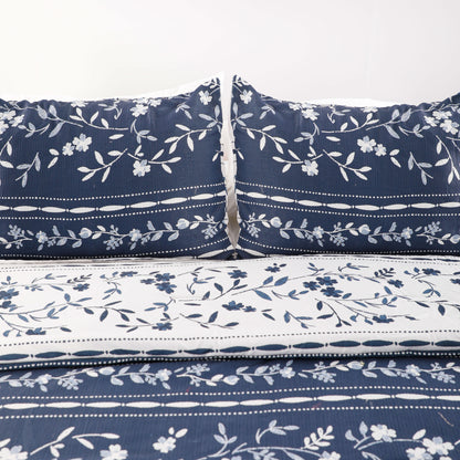 Fresh Blue Floral Pattern Quilt Sets