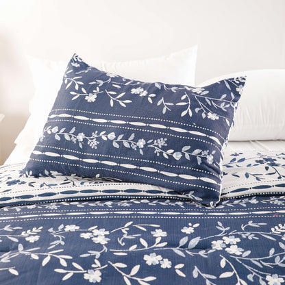Fresh Blue Floral Pattern Quilt Sets