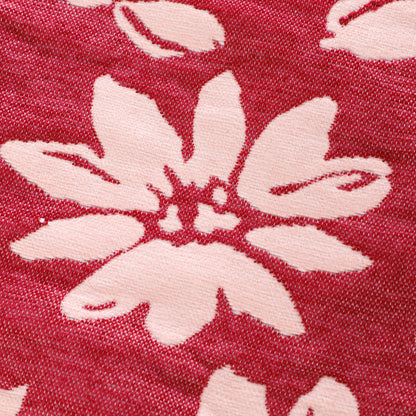 Red Flower Chenille Blanket