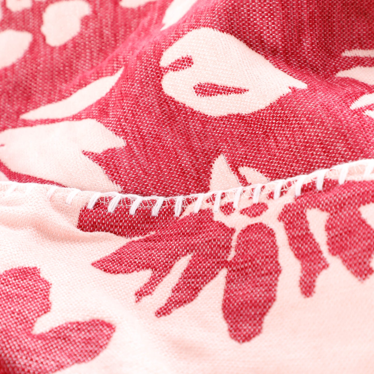 Red Flower Woven Blanket