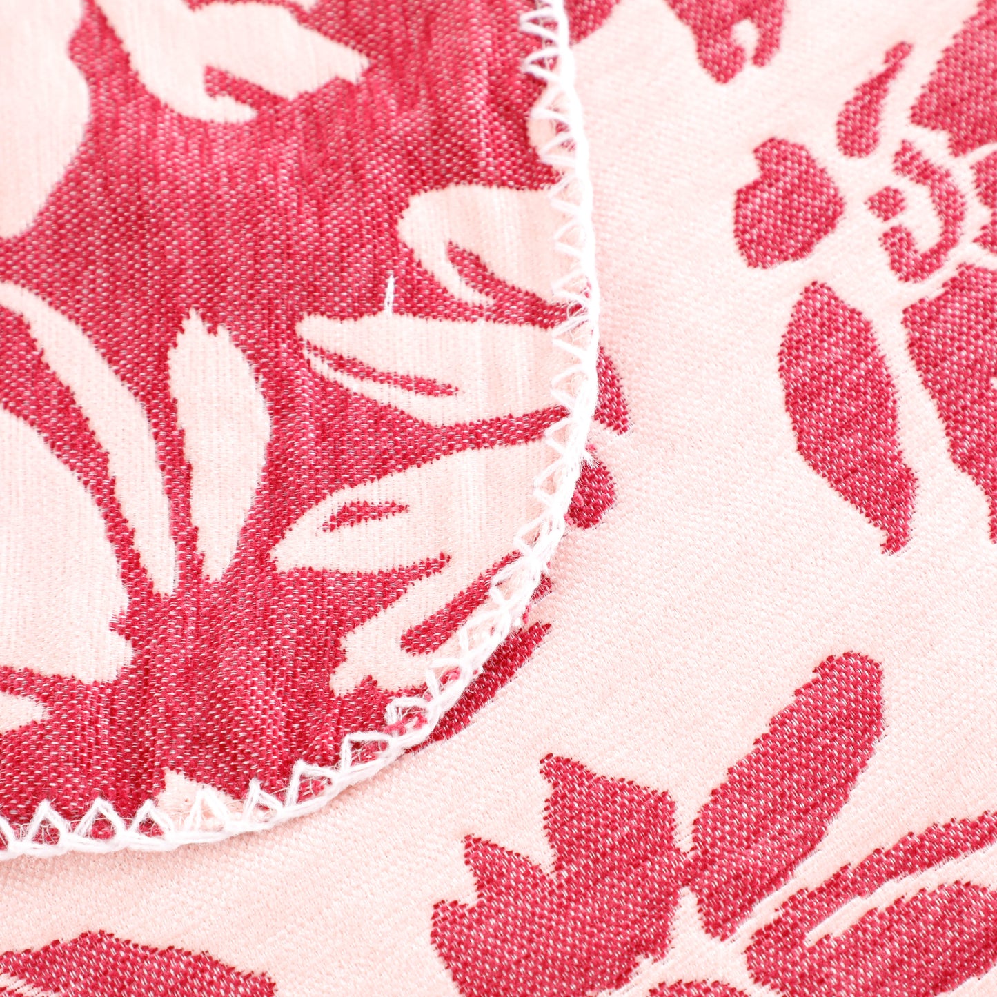 Red Flower Chenille Blanket