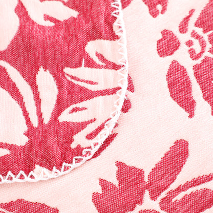 Red Flower Chenille Blanket