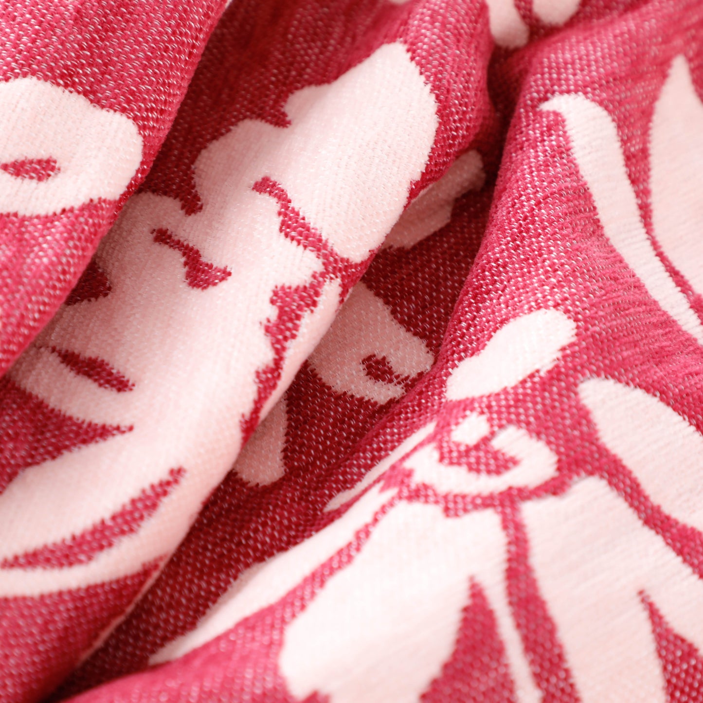 Red Flower Woven Blanket