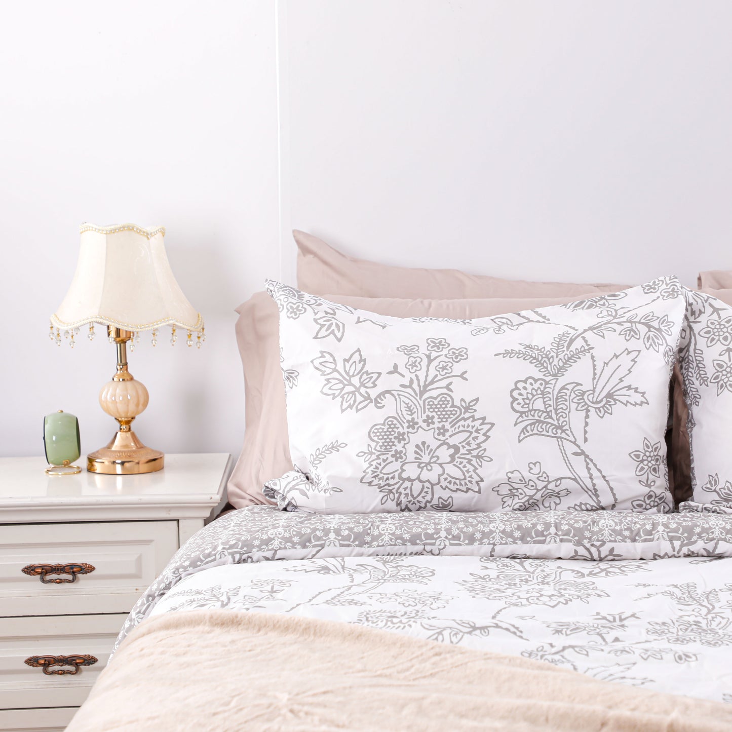 Beige Printed AB Side Comfort Sets