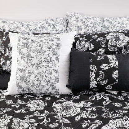 Luxurious Black Flowers Comforter Sets
