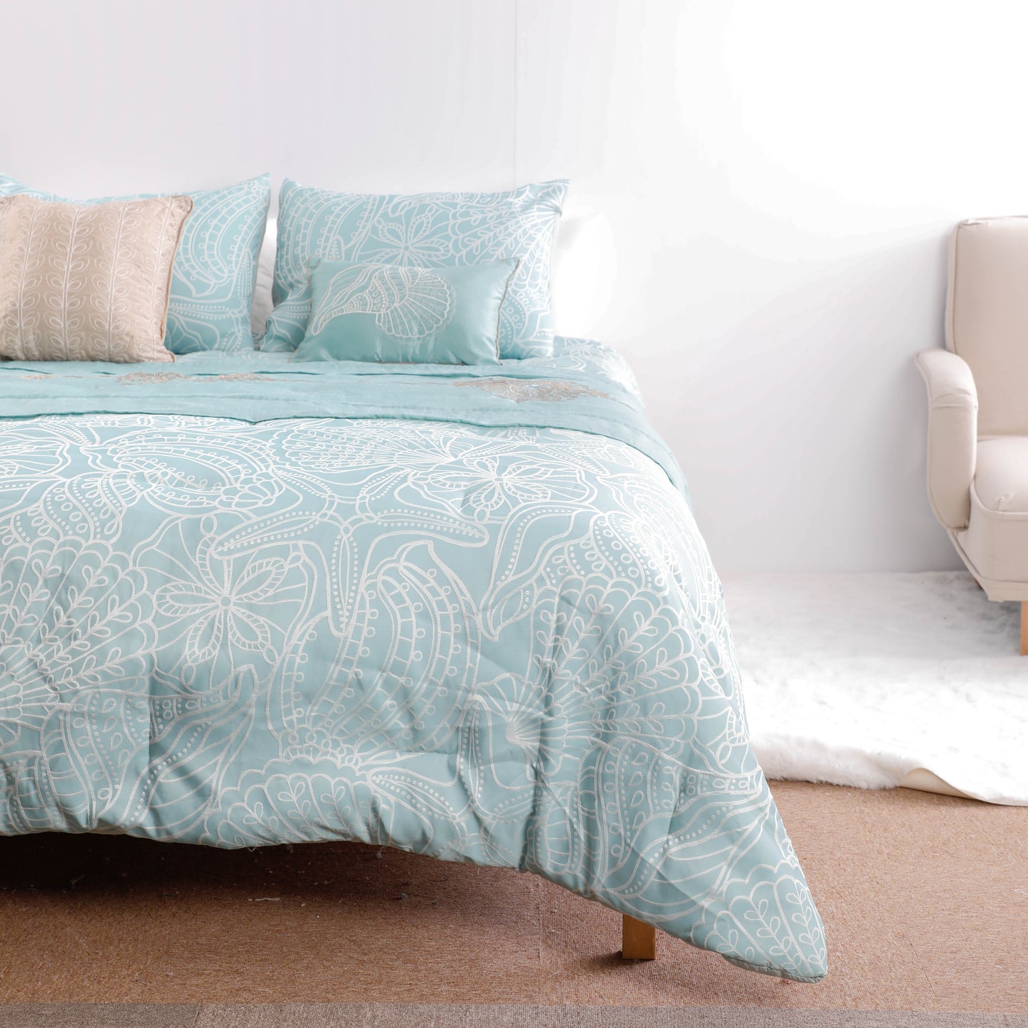 Five-Piece Embroidery Comforter Sets