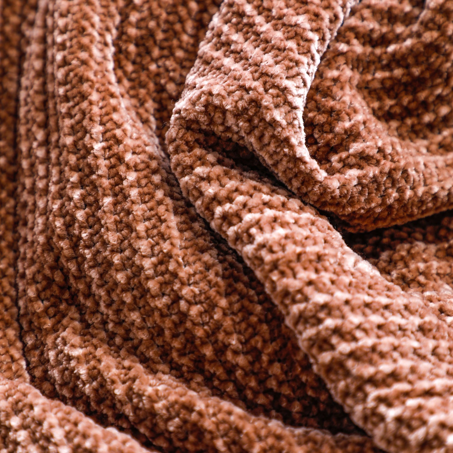 Chocolate Chenille Tassel Blanket