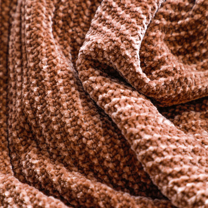 Chocolate Chenille Tassel Blanket
