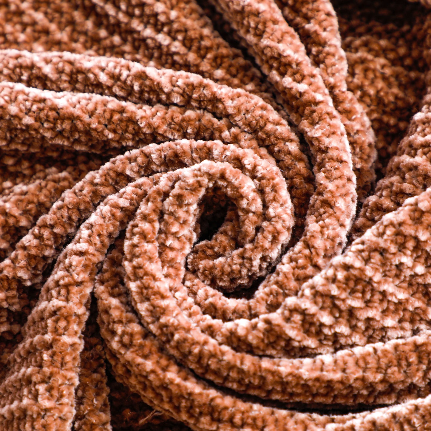 Chocolate Chenille Tassel Blanket
