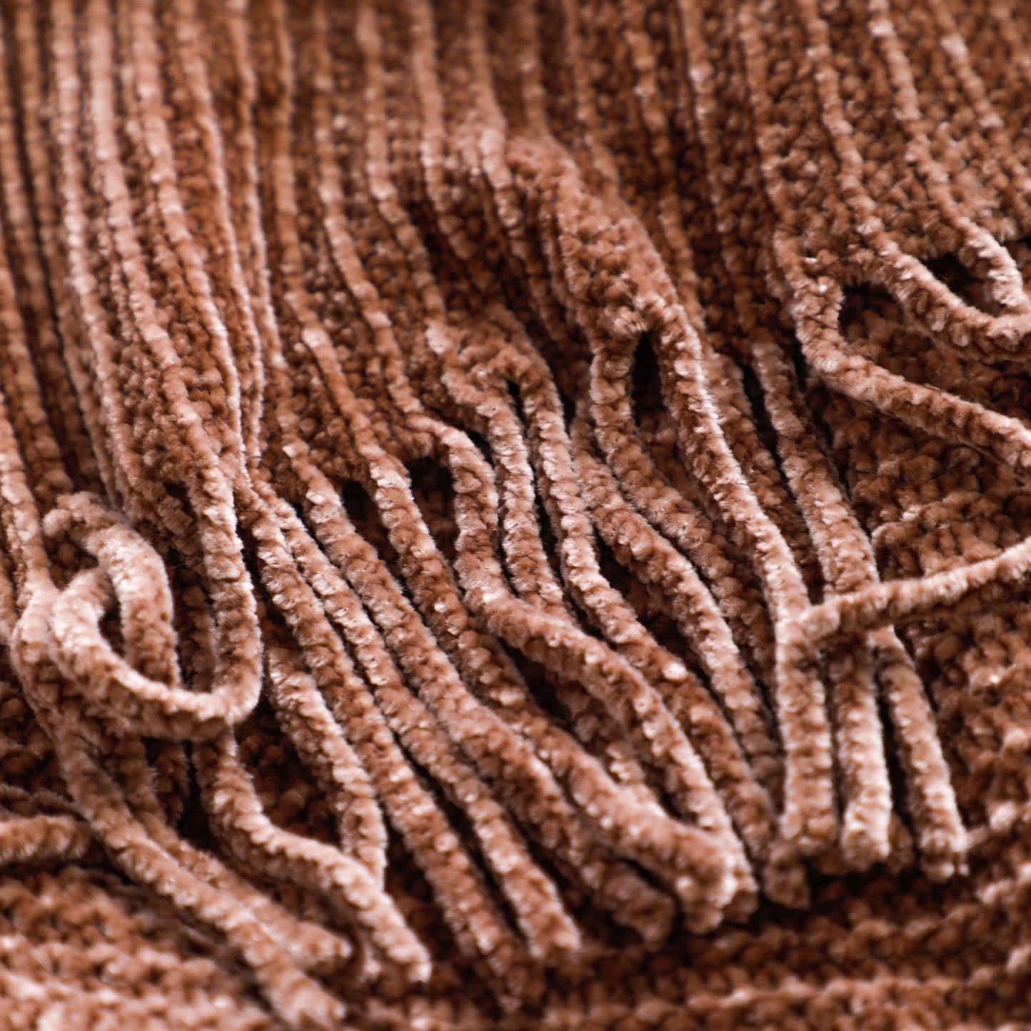 Chocolate Chenille Tassel Blanket