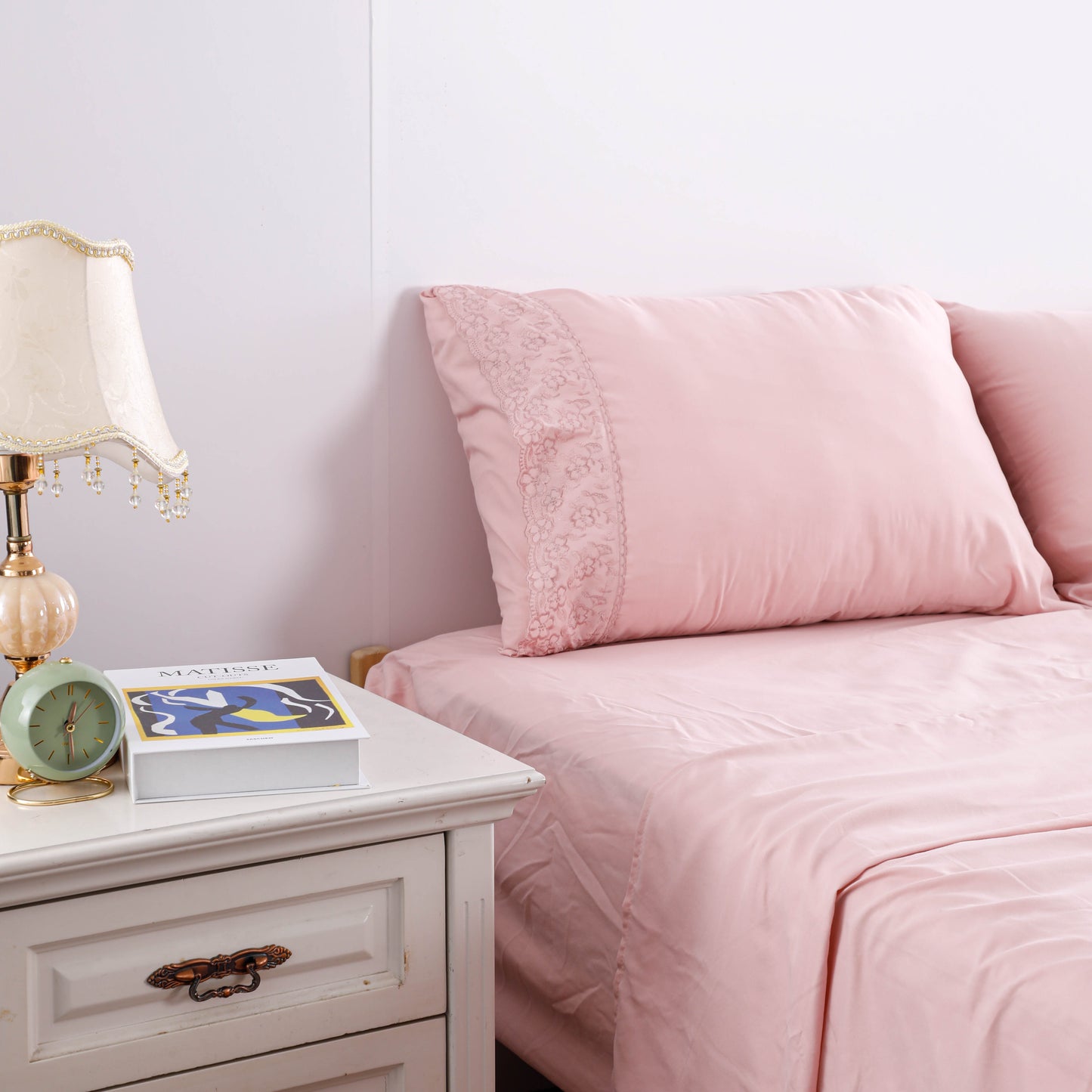 Princess Style Lace Trim Bed Sheet Sets