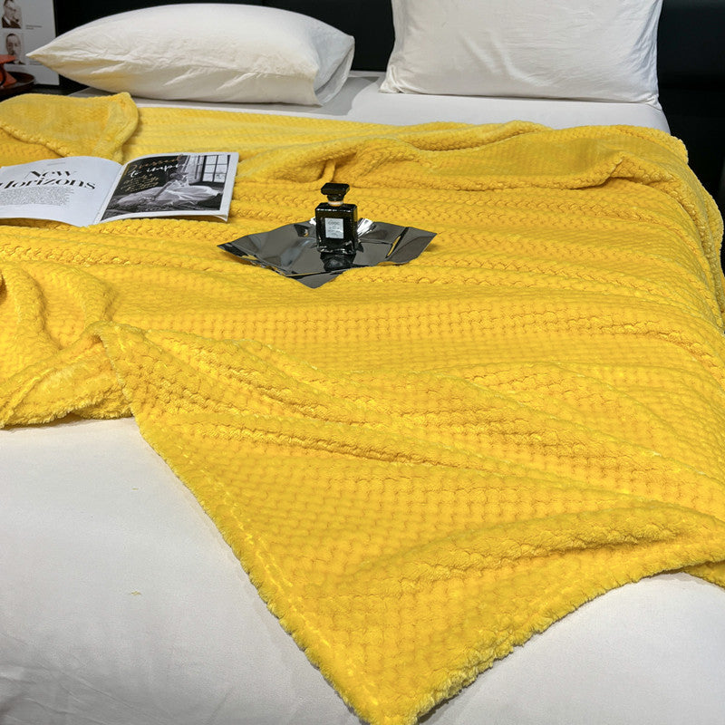 Solid Grid Flannel Blankets And Throws
