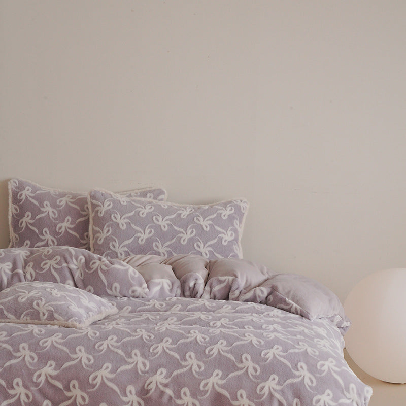 Plush Carved Thickened Duvet Cover Sets