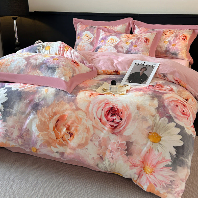Milk Velvet Printed Duvet Cover Sets