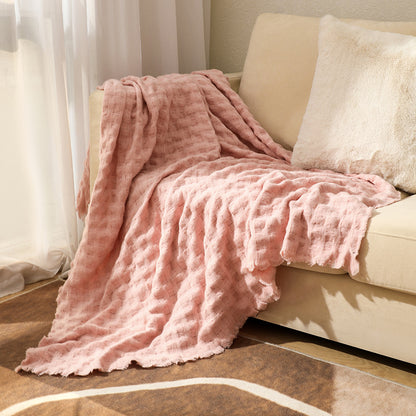 Waffle Cozy Crochet Soft Fleece Throws and Blankets