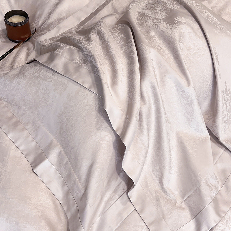 Pink Jacquard Cotton Duvet Cover Sets