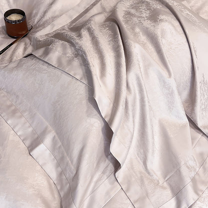 Pink Jacquard Cotton Duvet Cover Sets