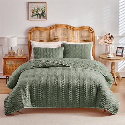 Double-sided Solid Color Quilted Set