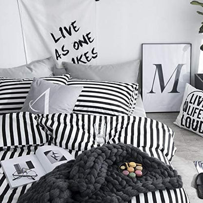 Wholesale Breathable Stripe Printed Duvet Cover Set