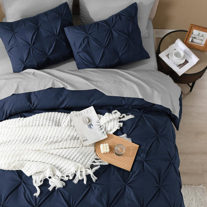 Pinch Flower Pleat Pintuck Duvet Cover Sets