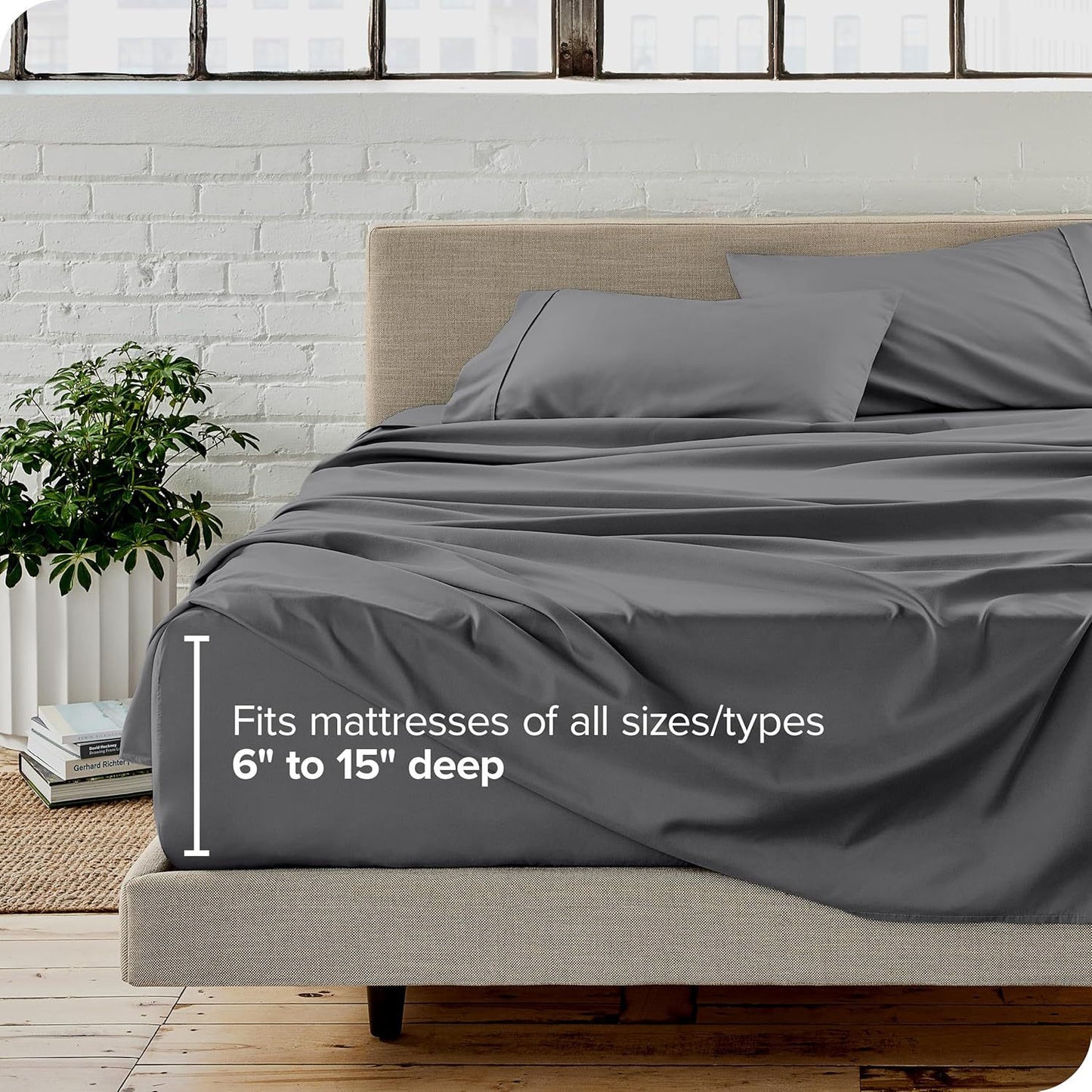 4Pcs Woven Microfiber Bed Sheet Set