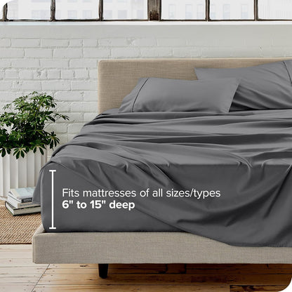 4Pcs Woven Microfiber Bed Sheet Set