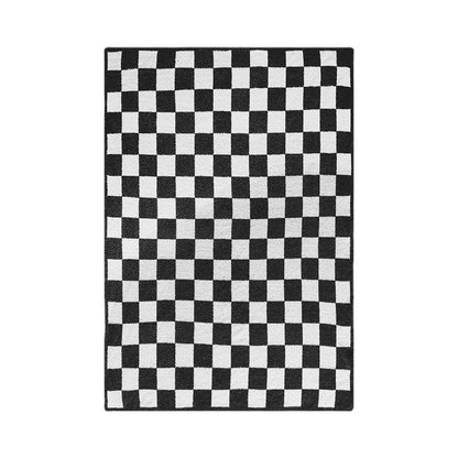 Soft Checkerboard Cozy Knitted Fleece Blankets