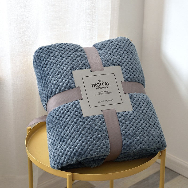Solid Grid Flannel Blankets And Throws
