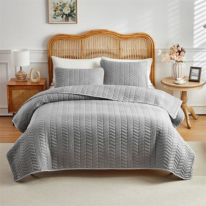 Double-sided Solid Color Quilted Set