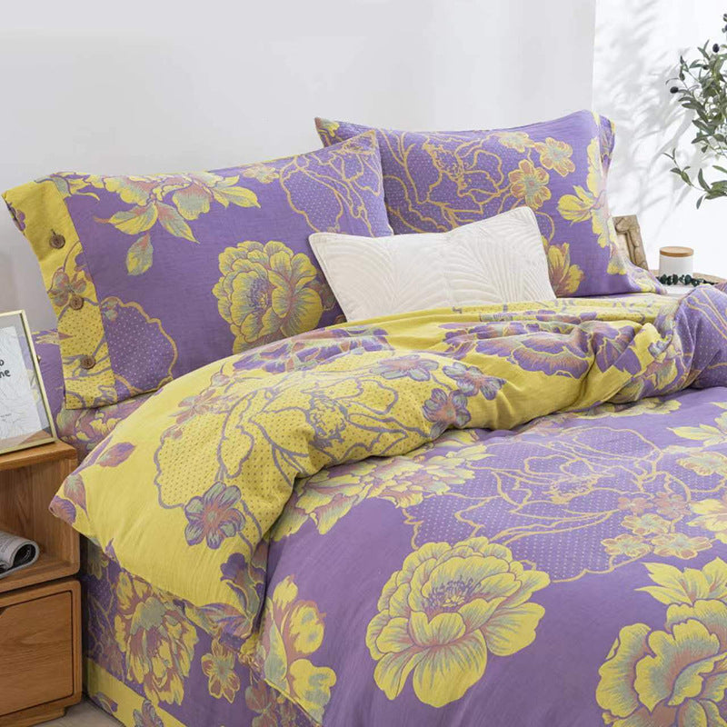 Simple Jacquard Floral Duvet Cover Sets
