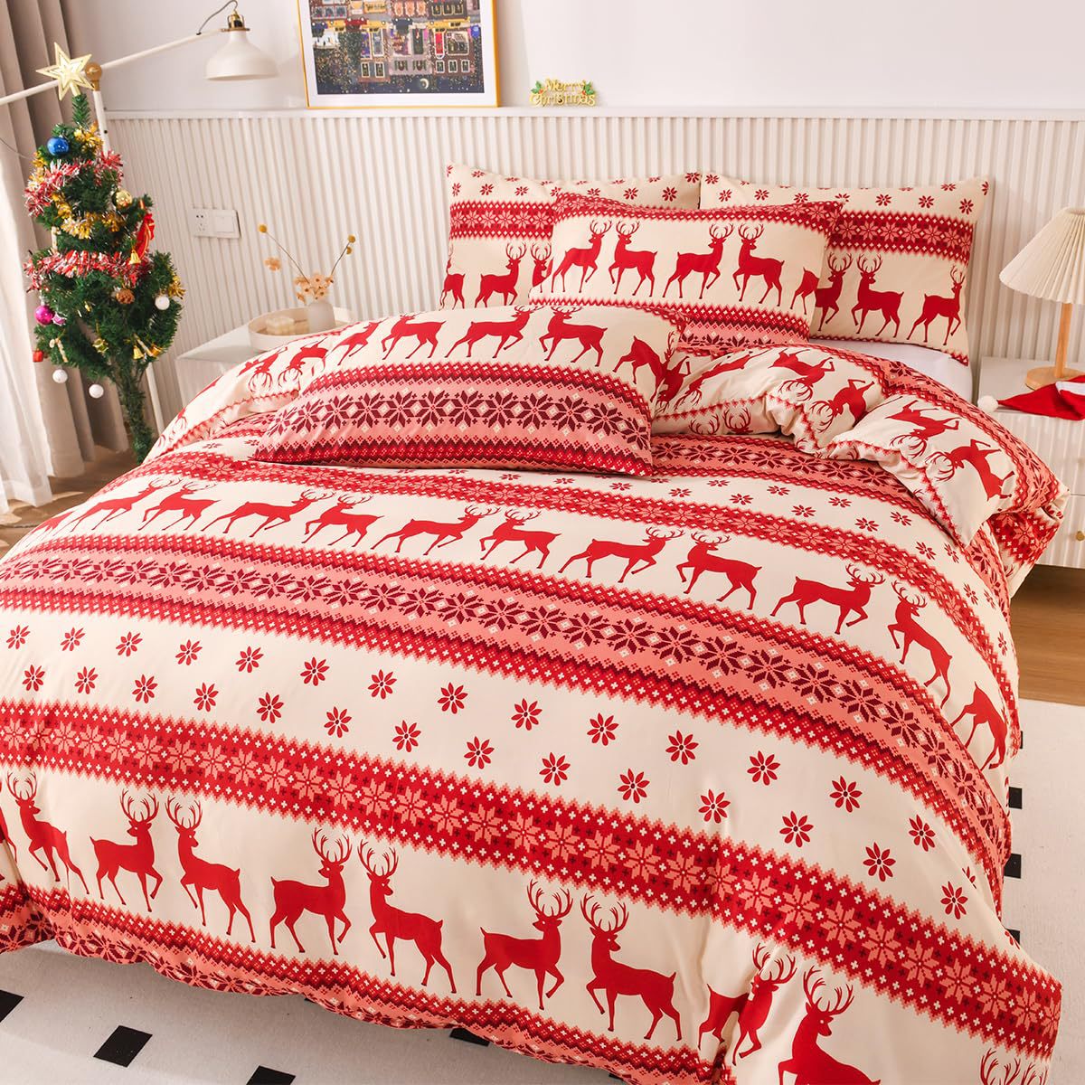 Digital Printed Cartoon Children's Christmas Bedding Sets