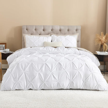 Pinch Flower Pleat Pintuck Duvet Cover Sets