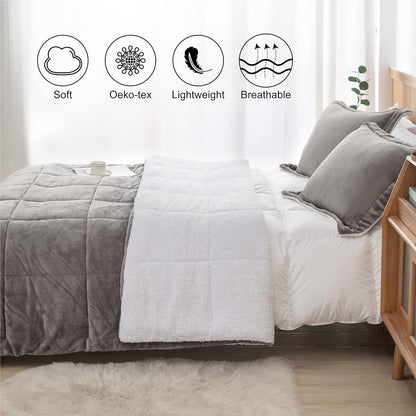 Striped Patchwork Micromink Quilted Sets