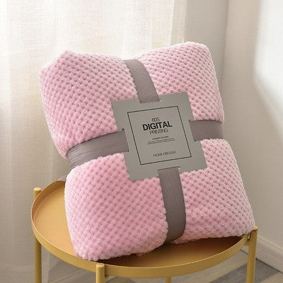 Solid Grid Flannel Blankets And Throws