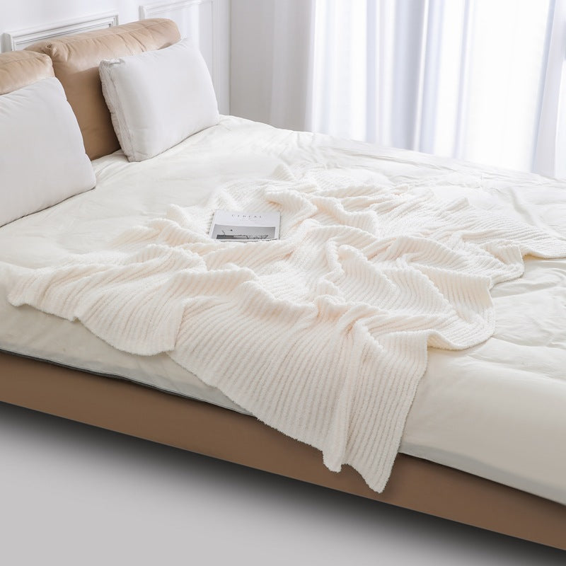 Cozy Rib Knitted Fleece Throws and Blankets