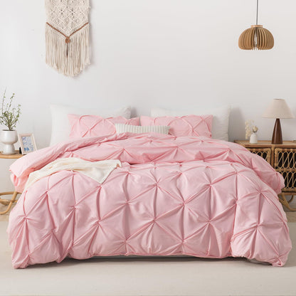 Pinch Flower Pleat Pintuck Duvet Cover Sets