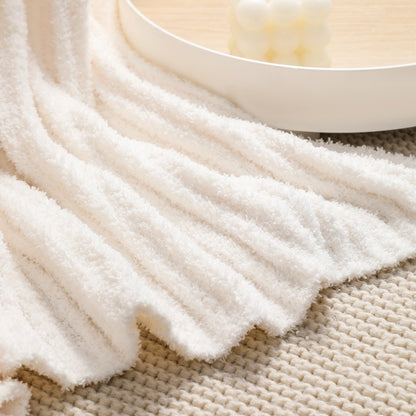 Cozy Rib Knitted Fleece Throws and Blankets