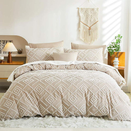 Textured Fabric Solid Comforter Sets