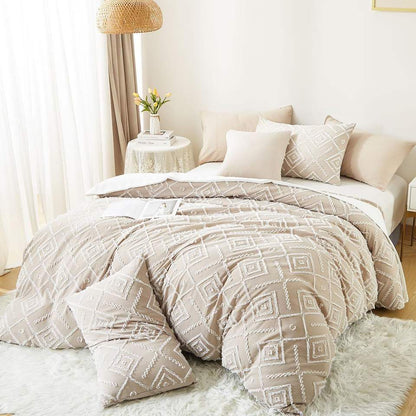 Textured Fabric Solid Comforter Sets