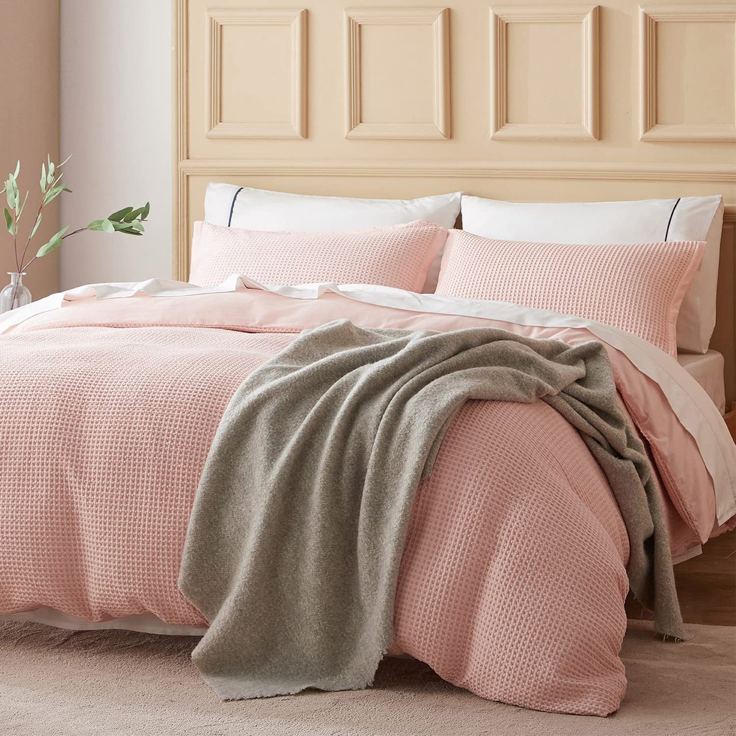 Wholesale Waffle Weave Jacquard Duvet Cover Set