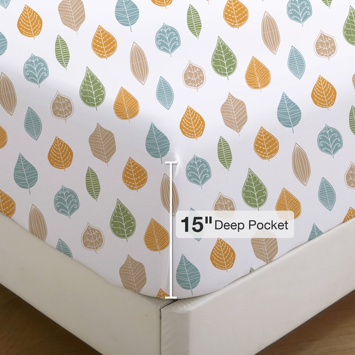 Leaf Print 4-PC Bedding Set