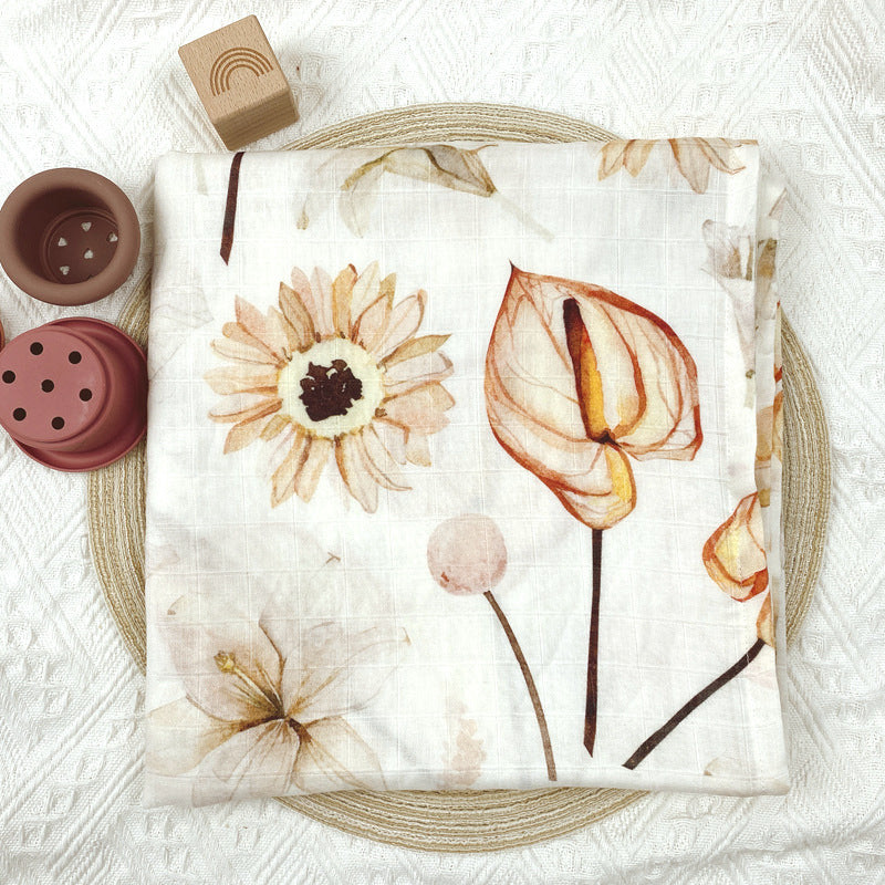 Floral Printed Baby Muslin Swaddle