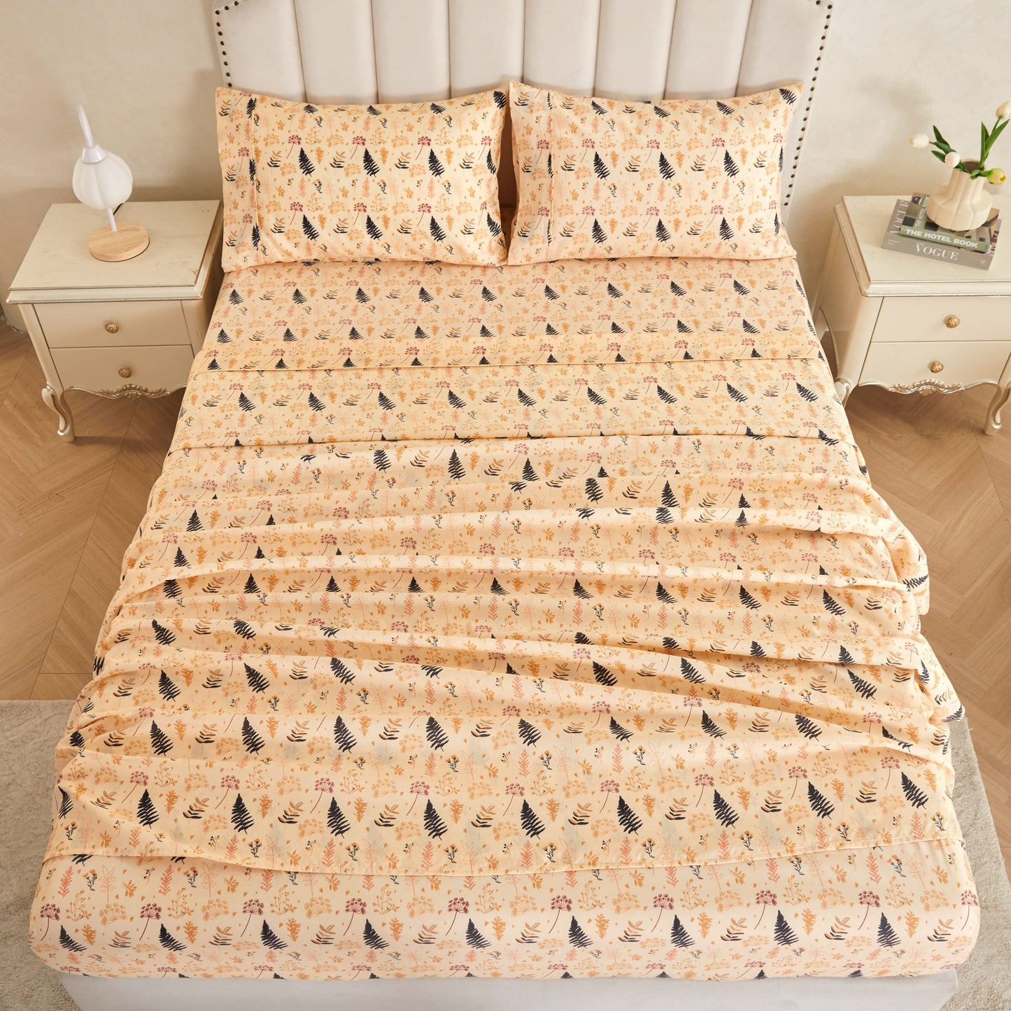 Wholesale Yellow 4Pc Bed Sheets Set