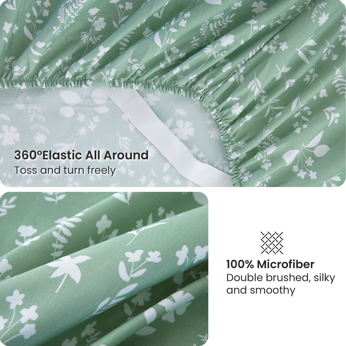 Gray-Green 4-PC Bedding Set