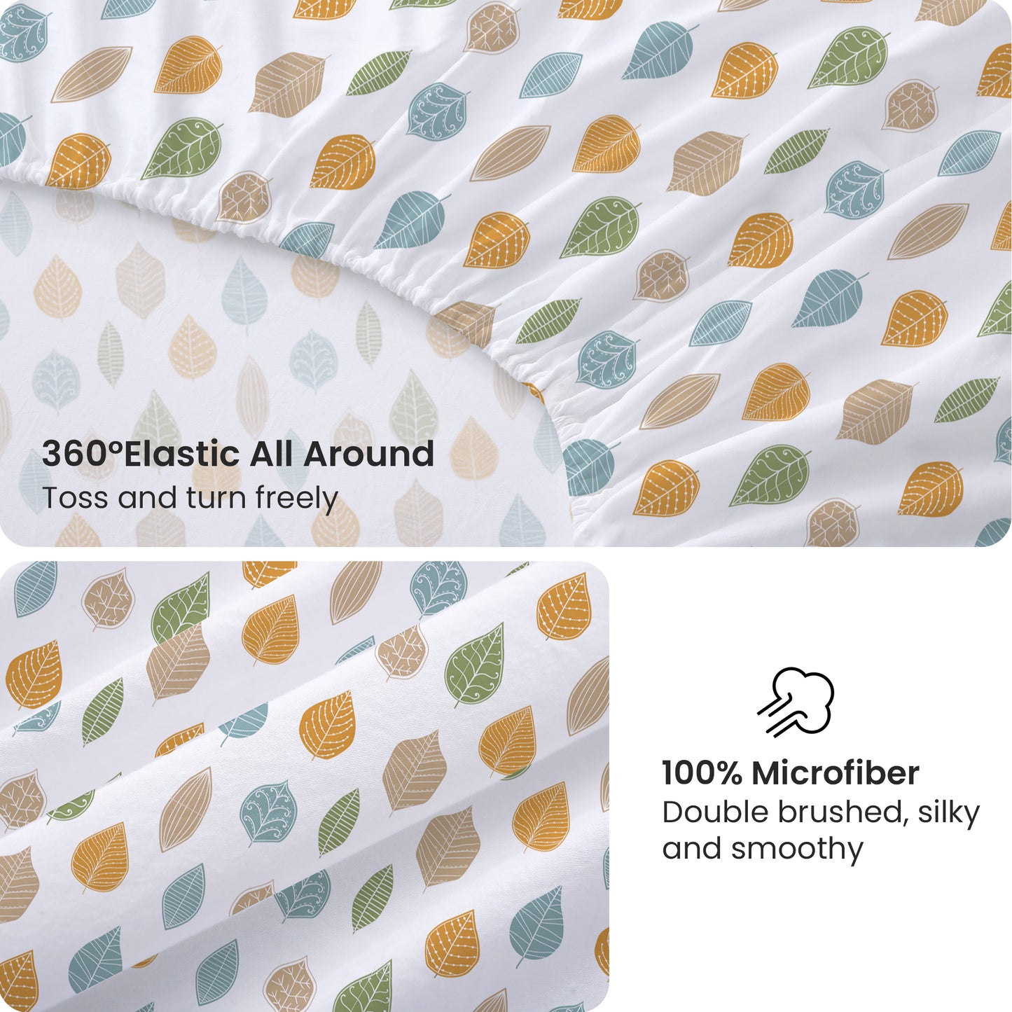 Leaf Print 4-PC Bedding Set