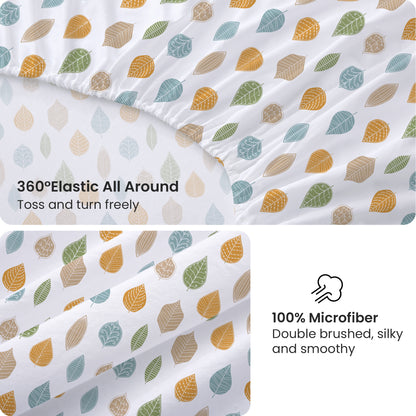 Leaf Print 4-PC Bedding Set
