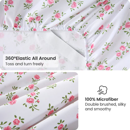 Pink Rose 4-PC Bedding Set
